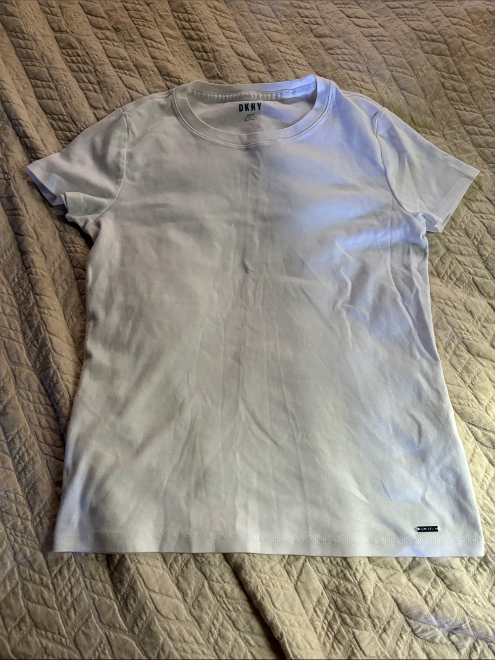 DKNY women's organic cotton white crew t-shirt